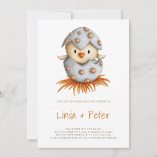 Minimalistische vogel neutrale babyshower uitnodig kaart
