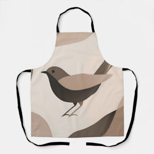 Minimalistische vogel neutrale tinten abstracte na schort