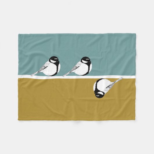 Minimalistische Vogel Ontwerp Fleece Deken (Voorkant (Horizontaal))