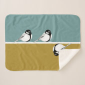 Minimalistische vogel ontwerp Sherpa deken (Voorkant (horizontaal))