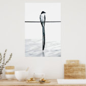 Minimalistische vogel op draad fotografie poster (Keuken)