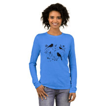 Minimalistische vogel silhouet lange mouw T-shirt