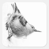 Minimalistische vogelportret vierkante sticker (Voorkant)