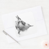 Minimalistische vogelportret vierkante sticker (Envelop)