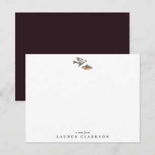 Minimalistische Vogels Illustratie, bordeauxkaart Bedankkaart