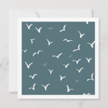 Minimalistische vogels vliegen kust diepblauw kuns