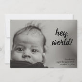 Minimalistische Volbloed Pasgeboren Baby Foto Gebo Aankondiging (Voorkant)