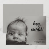 Minimalistische Volbloed Pasgeboren Baby Foto Gebo Aankondiging (Voorkant / Achterkant)