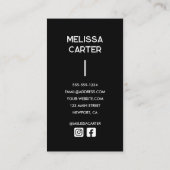 Minimalistische volledige foto eenvoudig visitekaartje (Achterkant)