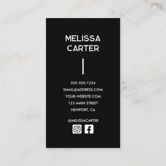 Minimalistische volledige foto eenvoudig visitekaartje (Achterkant)