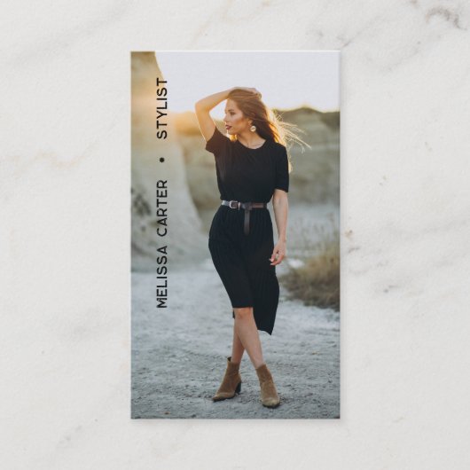 Minimalistische volledige foto eenvoudig visitekaartje (Voorkant)