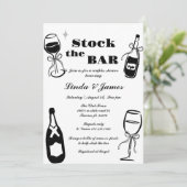 Minimalistische voorraad De bar paar douche uitnod Kaart (Staand voorkant)