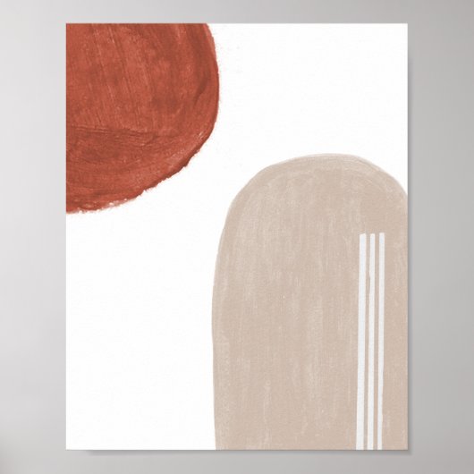Minimalistische vormen Abstracte kunstschilderafdr Poster (Voorkant)