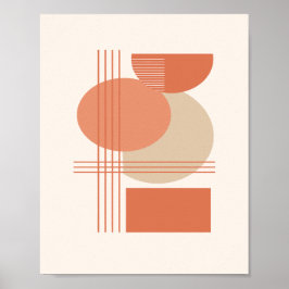 Minimalistische vormen op zachte crèmekleurige ach poster