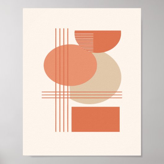 Minimalistische vormen op zachte crèmekleurige ach poster (Voorkant)