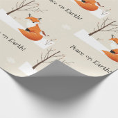 Minimalistische vos vogel dier vredesaarde cadeaupapier (Hoek)