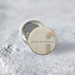 Minimalistische 'Vraag me mijn voornaamwoorden' LG Ronde Button 3,2 Cm