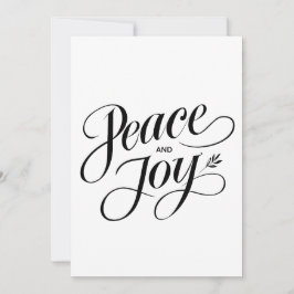 Minimalistische vrede en vreugde, modern, niet-con feestdagenkaart