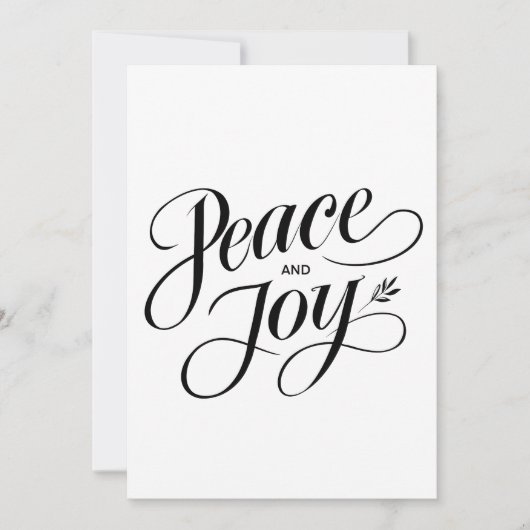 Minimalistische vrede en vreugde, modern, niet-con feestdagenkaart (Voorkant)
