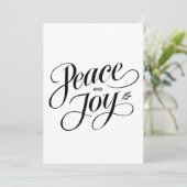 Minimalistische vrede en vreugde, modern, niet-con feestdagenkaart (Staand voorkant)