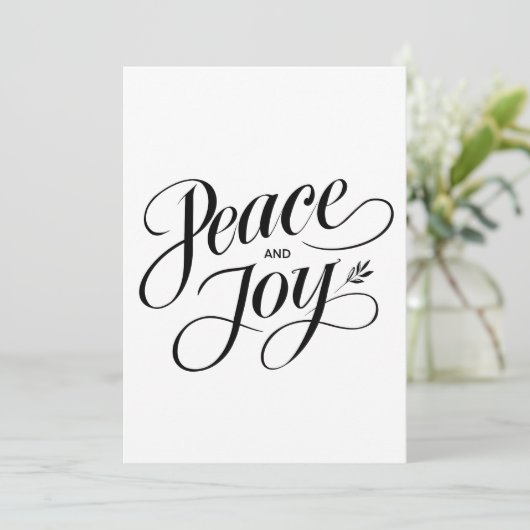 Minimalistische vrede en vreugde, modern, niet-con feestdagenkaart (Staand voorkant)