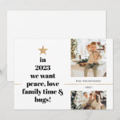 Minimalistische Vrede Liefde Familie Knuffels Mult Feestdagenkaart (Voorkant / Achterkant)