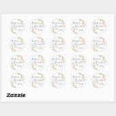 Minimalistische vrede liefde vreugde wit ronde sticker (Vel)