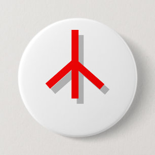 Minimalistische Vredesteken Buttonnen – Clean Line Ronde Button 7,6 Cm