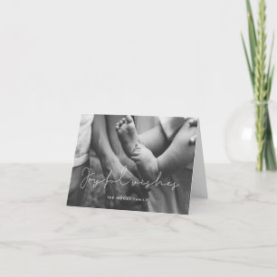 Minimalistische vreugdevolle wensen overlay foto feestdagen kaart