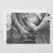 Minimalistische vreugdevolle wensen overlay foto feestdagenkaart (Voorkant)