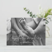 Minimalistische vreugdevolle wensen overlay foto feestdagenkaart (Staand voorkant)