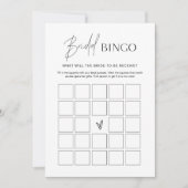 Minimalistische Vrijgezellenfeest Bingo Game Kaart (Voorkant)