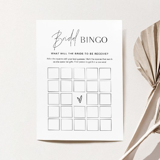 Minimalistische Vrijgezellenfeest Bingo Game Kaart