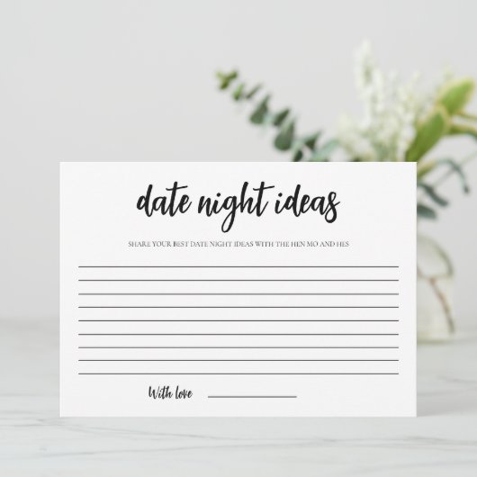 Minimalistische Vrijgezellenfeest datum nacht Kaar Kaart (Staand voorkant)