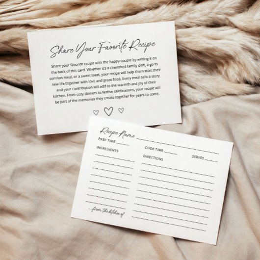 Minimalistische Vrijgezellenfeest Recept Kaart