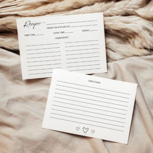 Minimalistische Vrijgezellenfeest Recept Kaart