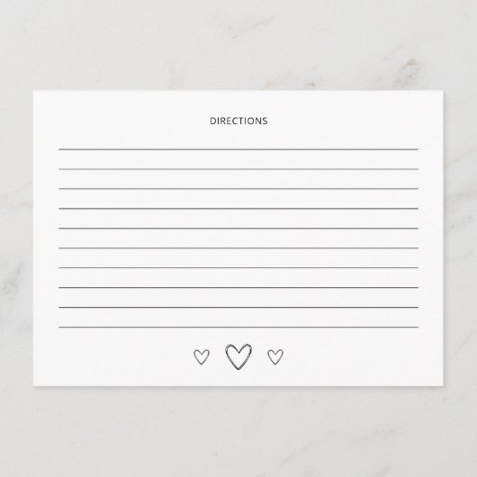 Minimalistische Vrijgezellenfeest Recept Kaart (Achterkant)