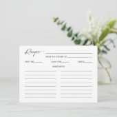 Minimalistische Vrijgezellenfeest Recept Kaart (Staand voorkant)