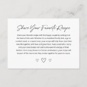 Minimalistische Vrijgezellenfeest Recept Kaart (Achterkant)