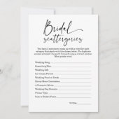 Minimalistische Vrijgezellenfeest Scattergories sp Kaart (Voorkant)