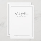 Minimalistische Vrijgezellenfeest Wisdom Advieskaart (Voorkant / Achterkant)