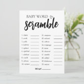 Minimalistische Vrijgezellenfeest Word Scramble Ga Kaart (Staand voorkant)