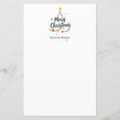 Minimalistische vrolijk kerstfeest abstracte boom (Voorkant)