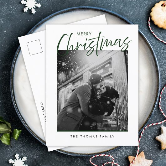 Minimalistische Vrolijk Kerstfeest Eenvoudige Groe Feestdagenkaart