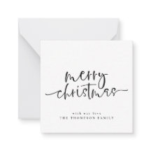 Minimalistische Vrolijk Kerstplein Vakantie Kaart