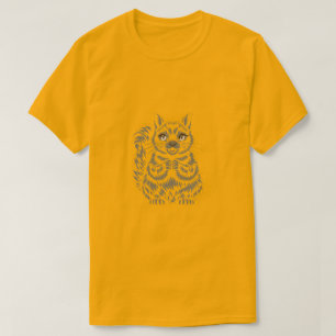 Minimalistische vrolijke eekhoorn eenvoudige lijnk t-shirt