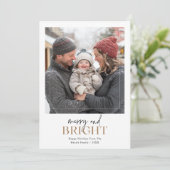 Minimalistische vrolijke en heldere kerstfoto feestdagenkaart (Staand voorkant)