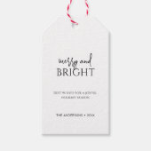 Minimalistische vrolijke en heldere kerstvakantie cadeaulabel (Voorkant)