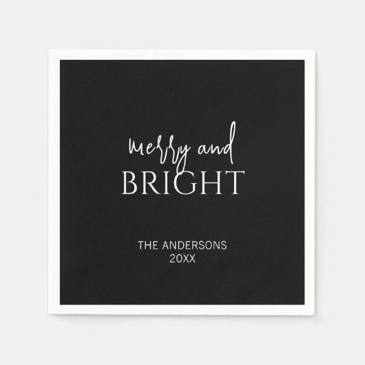 Minimalistische vrolijke en heldere kerstvakantie servet (Voorkant)