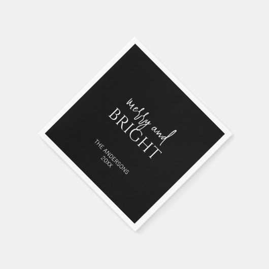 Minimalistische vrolijke en heldere kerstvakantie servet (Hoek)